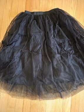 NWT WOMENS BLACK TULLE TUTU PETTICOAT DANCE KNEE LENGTH UNDERSKIRT SIZE MEDIUM